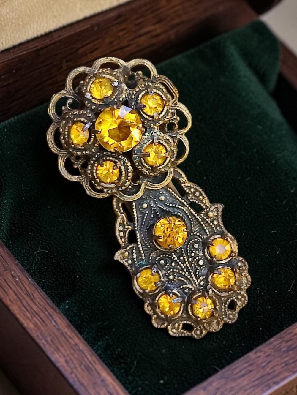 Antique Czech Glass Dress Clip